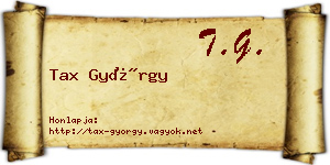 Tax György névjegykártya
